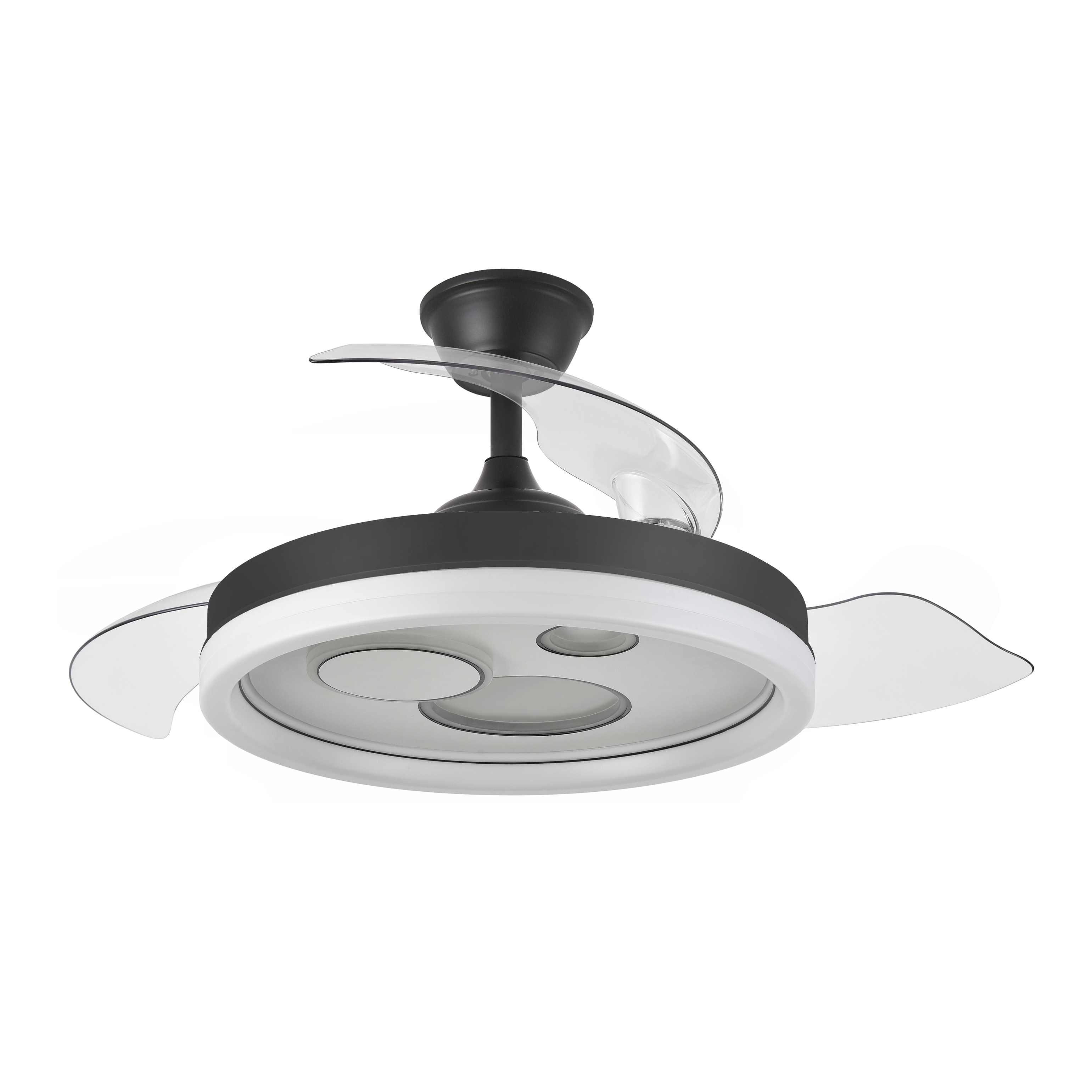 `alt=Ventilador de techo DC Turia 72W negro y blanco de Abrila con motor DC, iluminación LED integrada, aspas retráctiles y control remoto`

Haz click en la imagen para ver más detalles del ventilador de techo DC Turia. Este modelo, disponible en color negro y blanco, es perfecto para uso doméstico interior y cuenta con iluminación LED integrada, aspas retráctiles y un control remoto para facilitar su funcionamiento. Ideal tanto para verano como para invierno, con temporizador incluida.