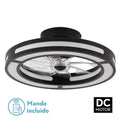 Ventilador de techo deCastoria tipo DC de 58W, con motor DC, color negro. ventilador de techo con mando a distancia y 6 velocidades para el hogar. Ventilador de techo Abrila,  estilo moderno para el interior del hogar con accesorios. Ventilador moderno para interior del hogar con accesorios AI2, 6 velocidades para toda la casa. Leds integrados para la iluminación.