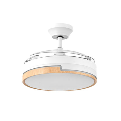 Ventilador de techo Olimpia en blanco y haya de Fabrilamp, ideal para climatización y decoración del hogar.