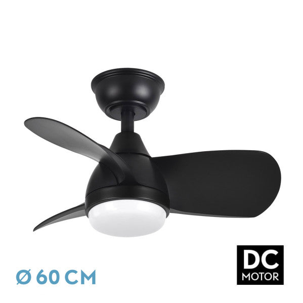 `<img src=imagen_url alt=Ventilador de Techo PIRDO Negro con Motor DC 24W - 6 Velocidades - Luz LED Integrada y Regulable por Abrila>`