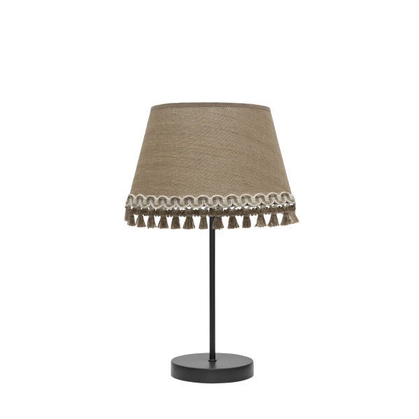 Lámpara sobremesa Ada en negro y arena de Abrila, diseño moderno de metal y textil para decoración interior doméstica, modelo 186571009 AI2