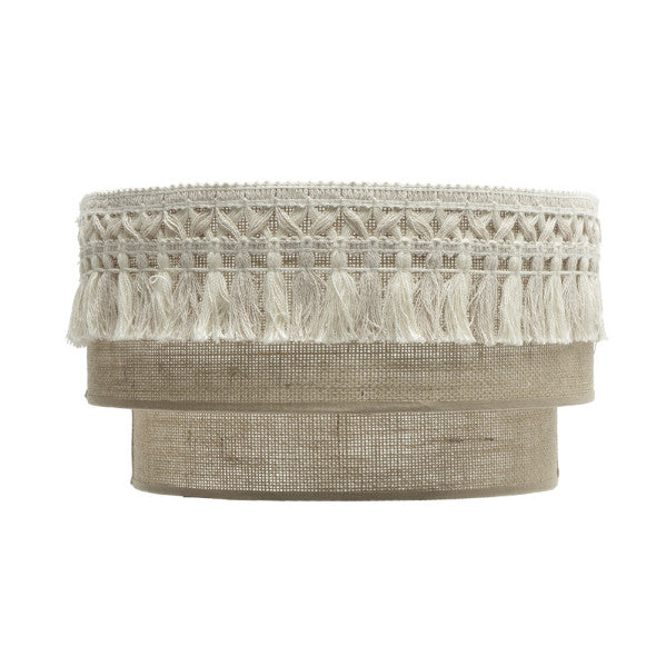 Aplique de pared Ekaterina Saco 17x30x15 cm Abrila 188261001, diseño moderno en metal y textil con luz difusa E27 para decoración interior doméstica, estilo nature con pasamanería AI2.