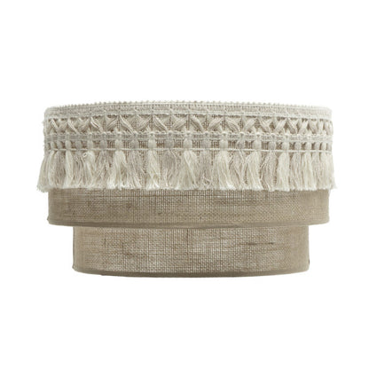 Aplique de pared Ekaterina Saco 17x30x15 cm Abrila 188261001, diseño moderno en metal y textil con luz difusa E27 para decoración interior doméstica, estilo nature con pasamanería AI2.