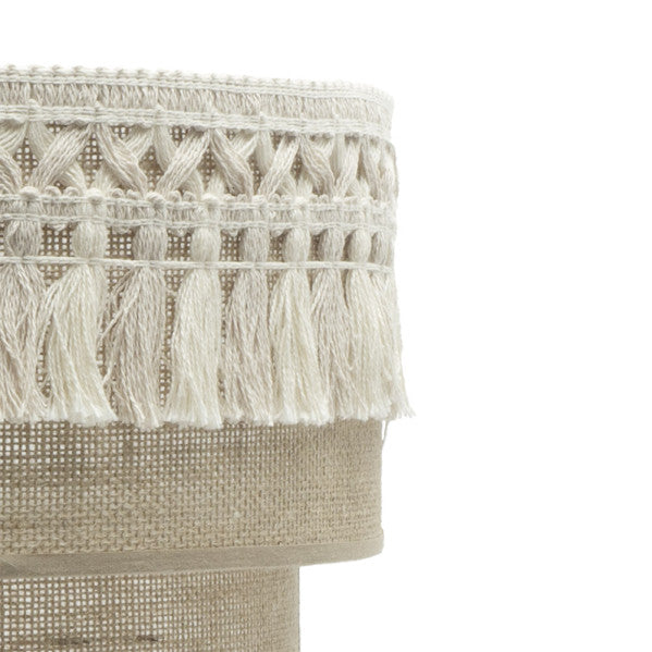 Aplique de pared Ekaterina Saco 17x30x15 cm modelo Abrila 188261001, diseño en metal textil con pasamanería para decoración interior doméstica, bombilla E27 y luz difusa AI2.