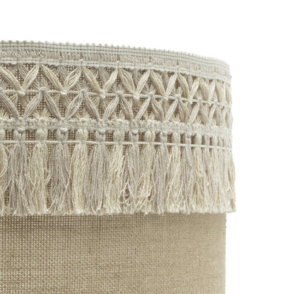 Lámpara sobremesa Ekaterina Grande en blanco con pantalla de saco textil, 63 cm de altura, diseño vintage rústico de metal por Abrila, ideal para iluminación doméstica y decoración interior AI2, referencia 188271101