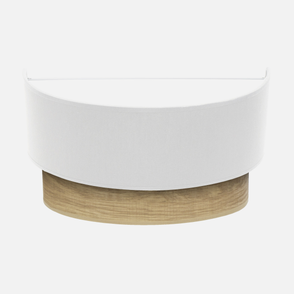 Aplique de pared Tania moderno en acabado blanco y madera clara, modelo Abrila 15x30x16 cm con casquillo E27, ideal para decoración interior doméstica en metal y textil, referencia 188361001