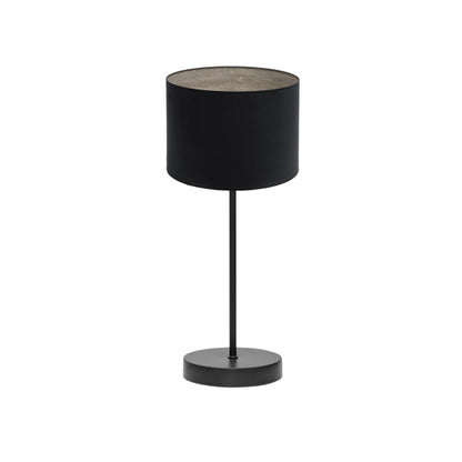 Lámpara de sobremesa Tania en negro y madera gris de Abrila, diseño moderno rústico con base metálica y pantalla textil para interiores domésticos, iluminación decorativa estilo ai2 (188371009)