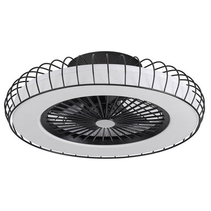 Ventilador de techo Abrila Tania en blanco y madera clara, eficiente y moderno con motor DC, LED integrado, mando remoto y temporizador para uso doméstico interior. Ideal para ahorro de energía, modelo 188391701.