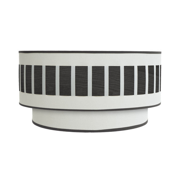 Aplique de pared Ivanna en blanco y madera negra, modelo moderno y vintage rústico de Abrila, dimensiones 17x30x15 cm, iluminación interior con materiales metal y textil para decoración doméstica