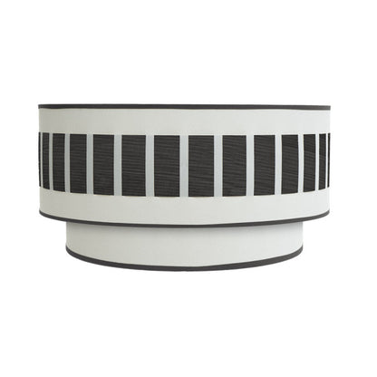 Aplique de pared Ivanna en blanco y madera negra, modelo moderno y vintage rústico de Abrila, dimensiones 17x30x15 cm, iluminación interior con materiales metal y textil para decoración doméstica