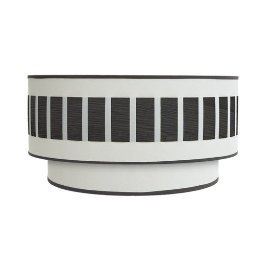 Aplique de pared Ivanna en blanco y madera negra, modelo moderno y vintage rústico de Abrila, dimensiones 17x30x15 cm, iluminación interior con materiales metal y textil para decoración doméstica