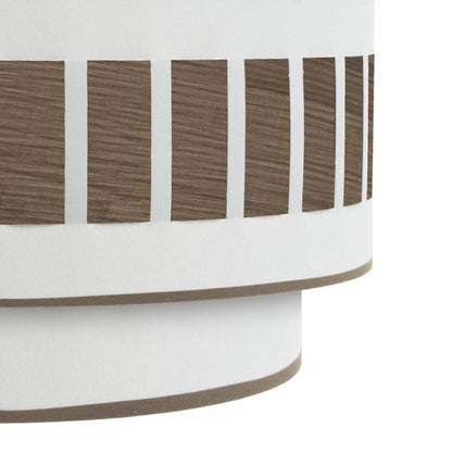 Moderno aplique de pared Ivanna en blanco y madera oscura, diseño contemporáneo de Abrila con estructura de metal y textil, dimensiones 17x30x15 cm, iluminación hogareña para decoración interior doméstica, referencia 188461084.