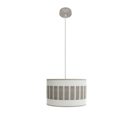 Colgante Ivanna de Abrila en níquel y blanco con madera gris, diseño moderno y vintage de 30x1 cm con 1 bombilla E27, ideal para iluminación interior doméstica y decoración de interiores.
