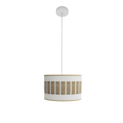 Colgante Ivanna de Abrila en blanco y madera clara, diseño moderno con estilo vintage rústico, 30x1 cm, 1xE27 para iluminación difusa interior, ideal para decoración doméstica.