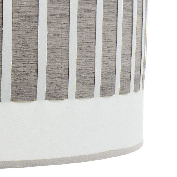 Colgante Ivanna de Abrila en níquel y blanco-madera gris, diseño moderno rústico vintage de 50x50 cm con 2 casquillos E27, ideal para iluminación doméstica e interior decorativo con metal y textil.