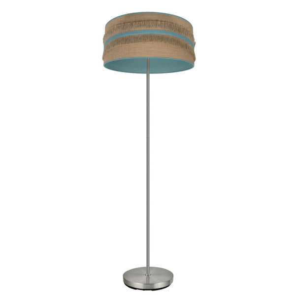 Pie de salón Natalia en níquel y turquesa de Abrila, modelo 188541048, diseño rústico vintage con metal textil para decoración doméstica e interiores acogedores.