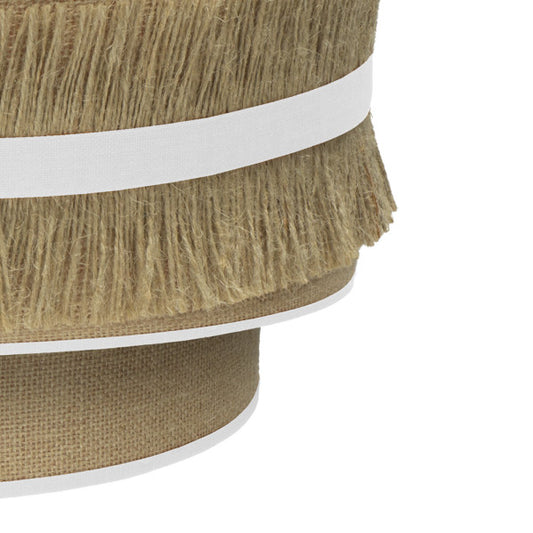 Aplique de pared Natalia en saco y blanco de Abrila, modelo 17x30x15 cm, estilo rústico vintage con iluminación textil y metal para decoración doméstica e interiores (188561001)