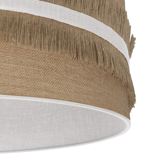 Colgante Natalia en blanco con difusor saco-blanco de 30x30 cm, lámpara colgante rústica de Abrila en metal y textil vintage para decoración e iluminación doméstica interior (188593001)