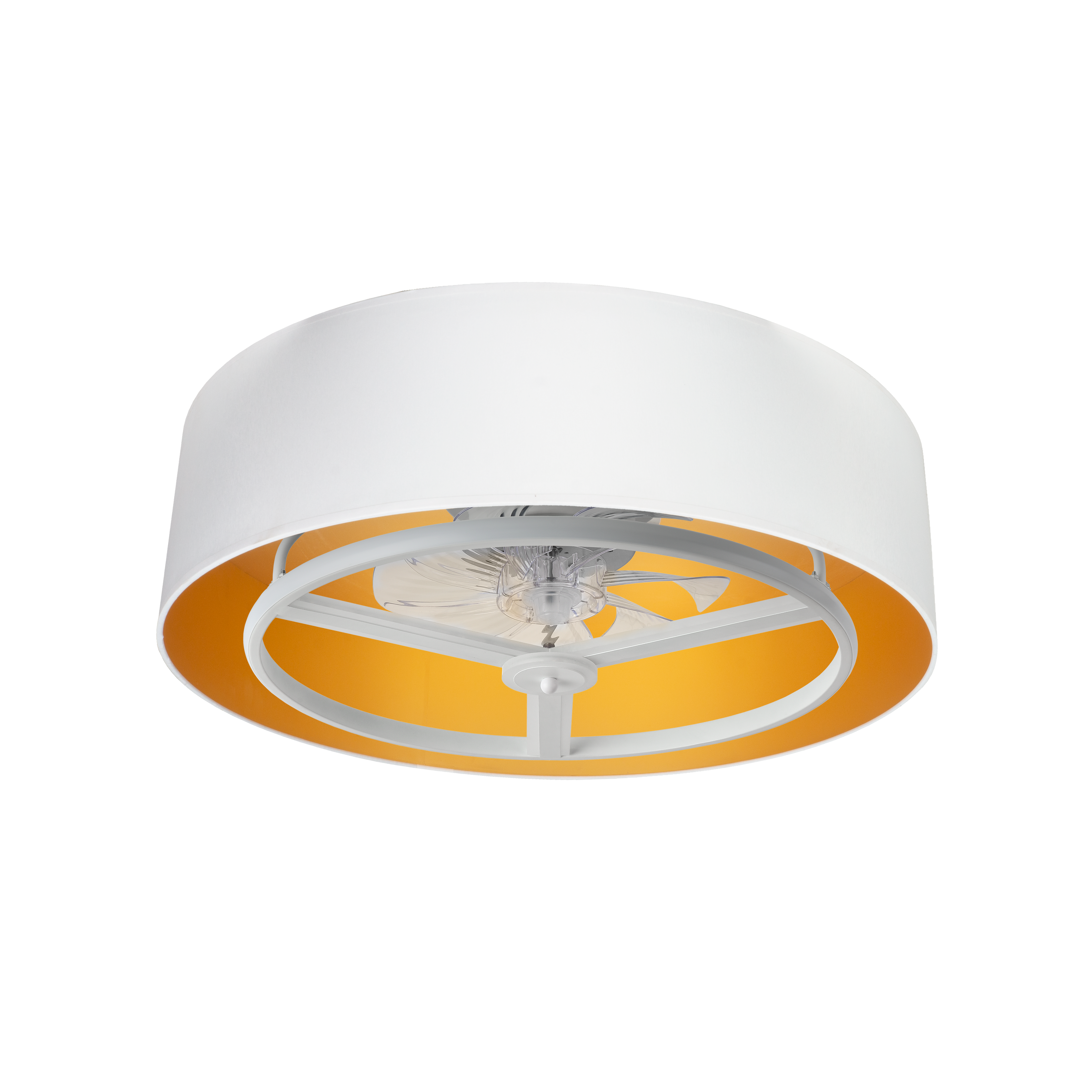 Alt Image SEO Optimizado:
```html
Ventilador de techo Anuska en blanco y oro, modelo Abrila con LED integrado y motor DC. Diseñado en metal y policarbonato con 6 velocidades y control remoto con temporizador.
```