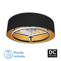 Ventilador de techo Anuska Negro/Oro con luz LED integrada y mando a distancia | Abrila 188691709.