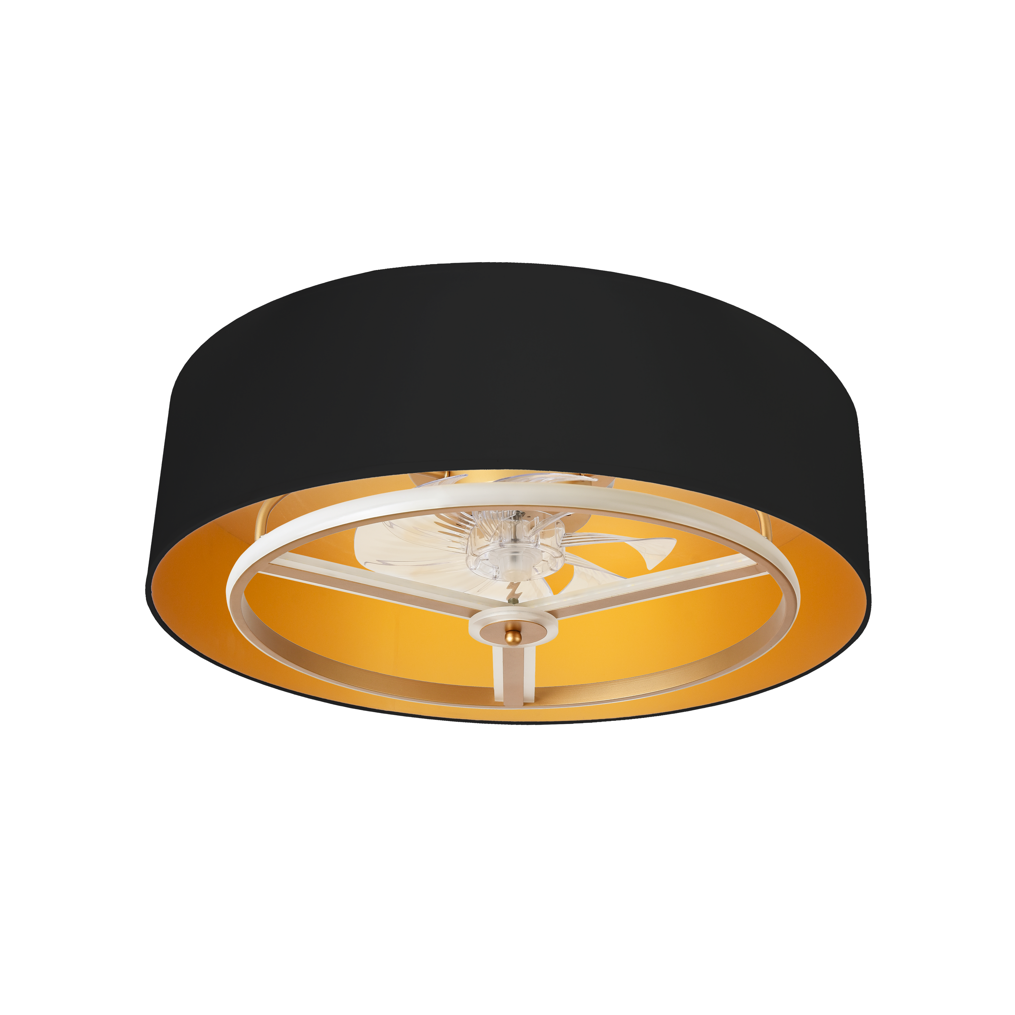 Ventilador de Techo Anuska Negro/Oro 60W con LED integrado y motor DC | Abrila | Metal y Policarbonato | Control Remoto y Temporizador | Perfecto para Uso Doméstico Interior