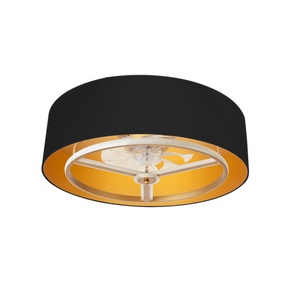 Ventilador de Techo Anuska Negro/Oro 60W con LED integrado y motor DC | Abrila | Metal y Policarbonato | Control Remoto y Temporizador | Perfecto para Uso Doméstico Interior