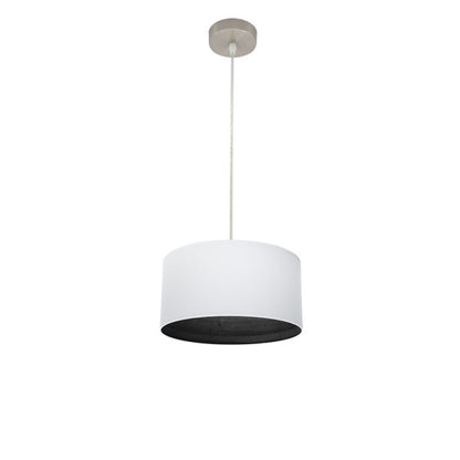 Colgante Tatiana de Abrila en níquel y blanco con madera negra, lámpara colgante minimalista moderna 1xE27 de 30x30 cm para iluminación interior doméstica rústica vintage (modelo 189193009).