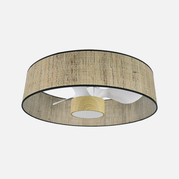 Alt Image:
Ventilador techo DC moderna en madera cayito/blanco-haya de la marca Abrila con luz LED integrada y acabado metalico