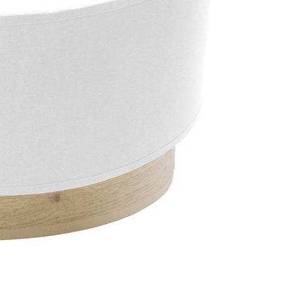 Aplique de pared Olga moderno de Abrila, modelo 1xE27 en blanco y madera clara (190061001), diseño AI2 con luz difusa para iluminación interior y decoración del hogar doméstico en metal y textil.