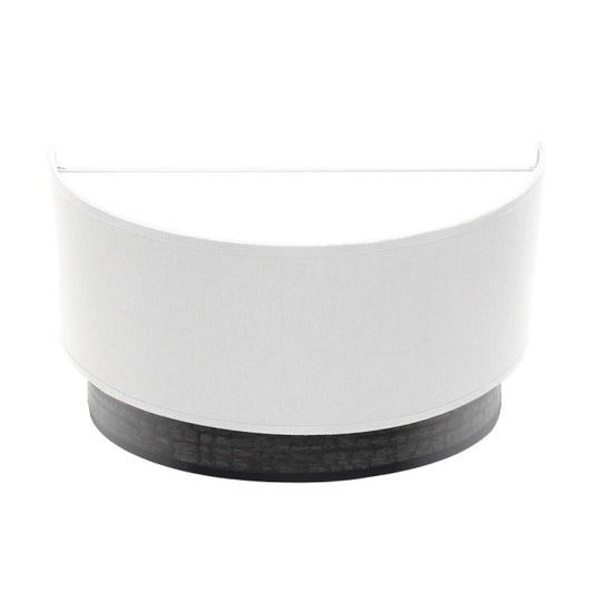 Aplique de pared Olga Blanco con madera negra, diseño moderno de Abrila (190061009), dimensiones 15x30x16 cm, iluminación interior con luz difusa, material metal y textil para decoración doméstica.