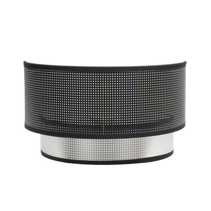 Aplique de pared Anastasia moderno en negro y plata, modelo Abrila 190161009, dimensiones 17x30x15 cm, bombilla E27, diseño en metal y textil para iluminación interior y decoración doméstica.