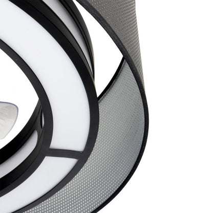 `alt=Ventilador de techo Anastasia DC en negro/plata de 58W - Abril 190191509 con 3 colores de luz LED, 6 velocidades ajustables y motor DC eficiente, ideal para interiores domésticos`