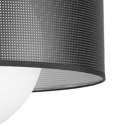 Lámpara colgante Cosmico en níquel y negro-plata de Abrila, diseño moderno 60x60 cm con metal, textil y cristal para iluminación difusa en decoración interior