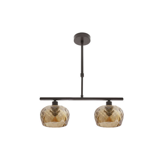 Lámpara de pared Estela 2xE14 de Abrila en marrón ámbar, diseño moderno vintage shabby chic en metal y cristal para decoración e iluminación interior doméstica