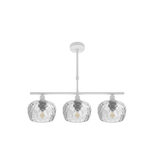 Lámpara colgante Estela de 3 luces blanca con cristal tallado en metal, marca Abrila 196853001, iluminación interior moderna estilo vintage shabby chic