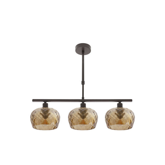 Lámpara de techo Estela de 3 luces en marrón y ámbar, diseño moderno de metal y cristal por Abrila, ideal para decoración interior con casquillos E14, modelo 196853002
