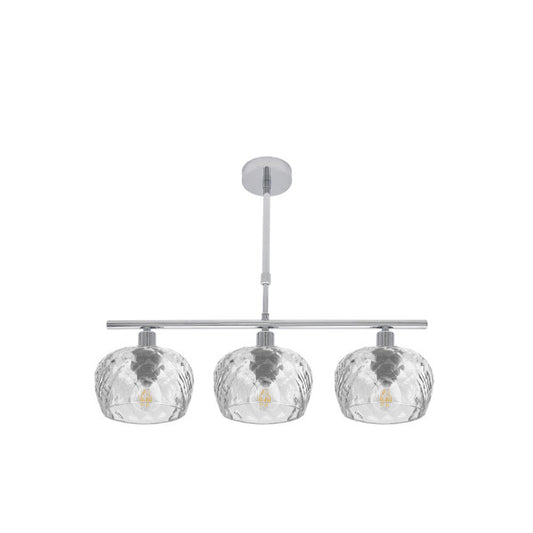 Lámpara Estela 3 luces cromo Abrila, diseño moderno de metal y cristal para iluminación interior y decoración doméstica