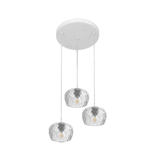 Plafon Estela Abrila 3xE27 blanco 36x36cm con cristal tallado y metal, diseño moderno shabby chic para iluminación decorativa interior doméstico