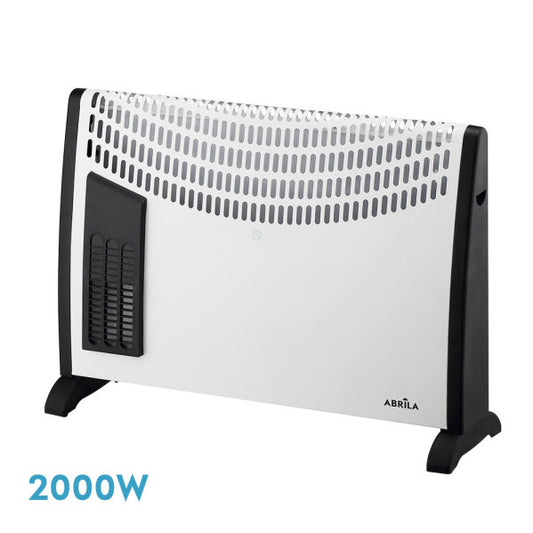 Convector eléctrico Falla 2000W blanco de Abrila modelo 198122001, calefactor portátil de metal y policarbonato para interior doméstico con función turbo AI2.