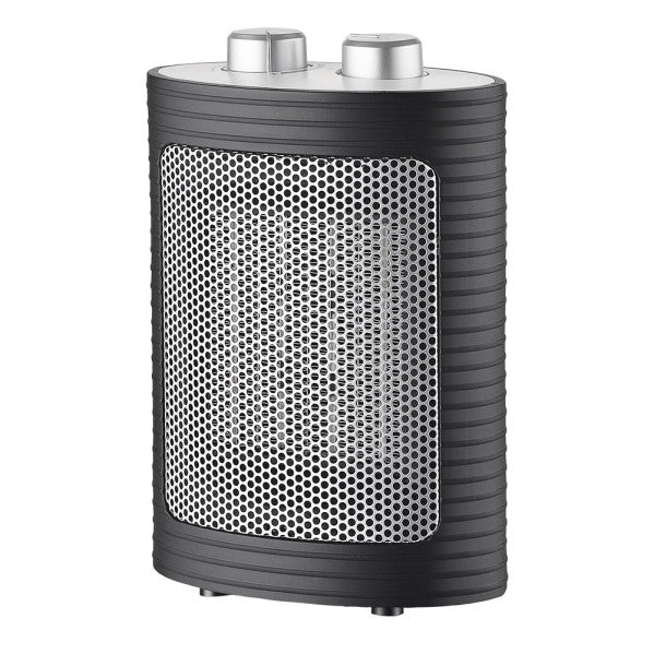 Termoventilador cerámico 1500W negro y plata Abrila AI2, calefactor portátil eficiente para calefacción interior doméstica, modelo 198621578