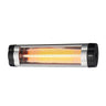 Calefactor exterior de cuarzo Austral 1500W negro/cromo de Abrila, modelo AI2 con calefacción infrarroja para terrazas y garajes, IP34 resistente al agua y termostato regulable.
