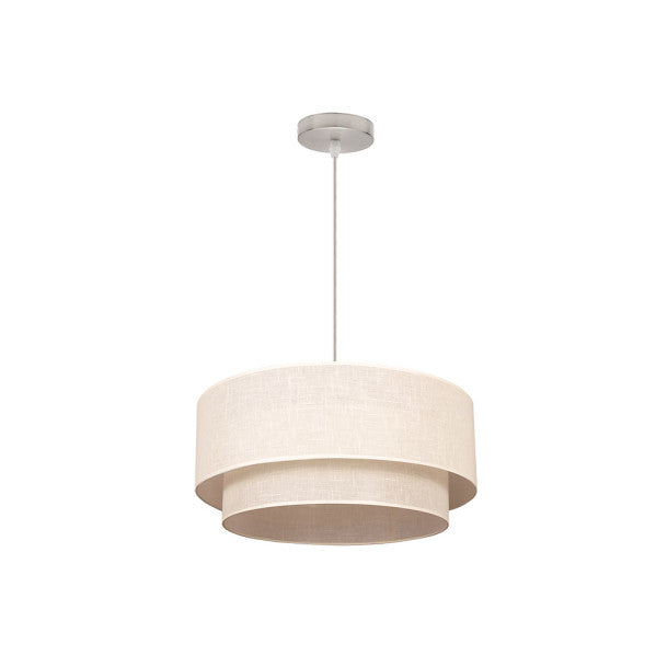 Colgante doble cilíndrico en beige tamaño L de Abrila, modelo AI2 2.810/50-BEIS/BEIS, iluminación clásica certificada CE y material reciclable para decoración moderna