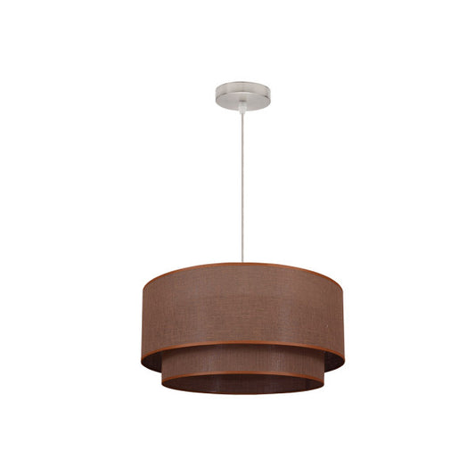 Lámpara colgante doble cilíndrica marrón de tamaño L Abrila, modelo 2.810/50-MARR/MARR, diseño clásico reciclable con certificación CE para iluminación y decoración interior en estilo Altea AI2