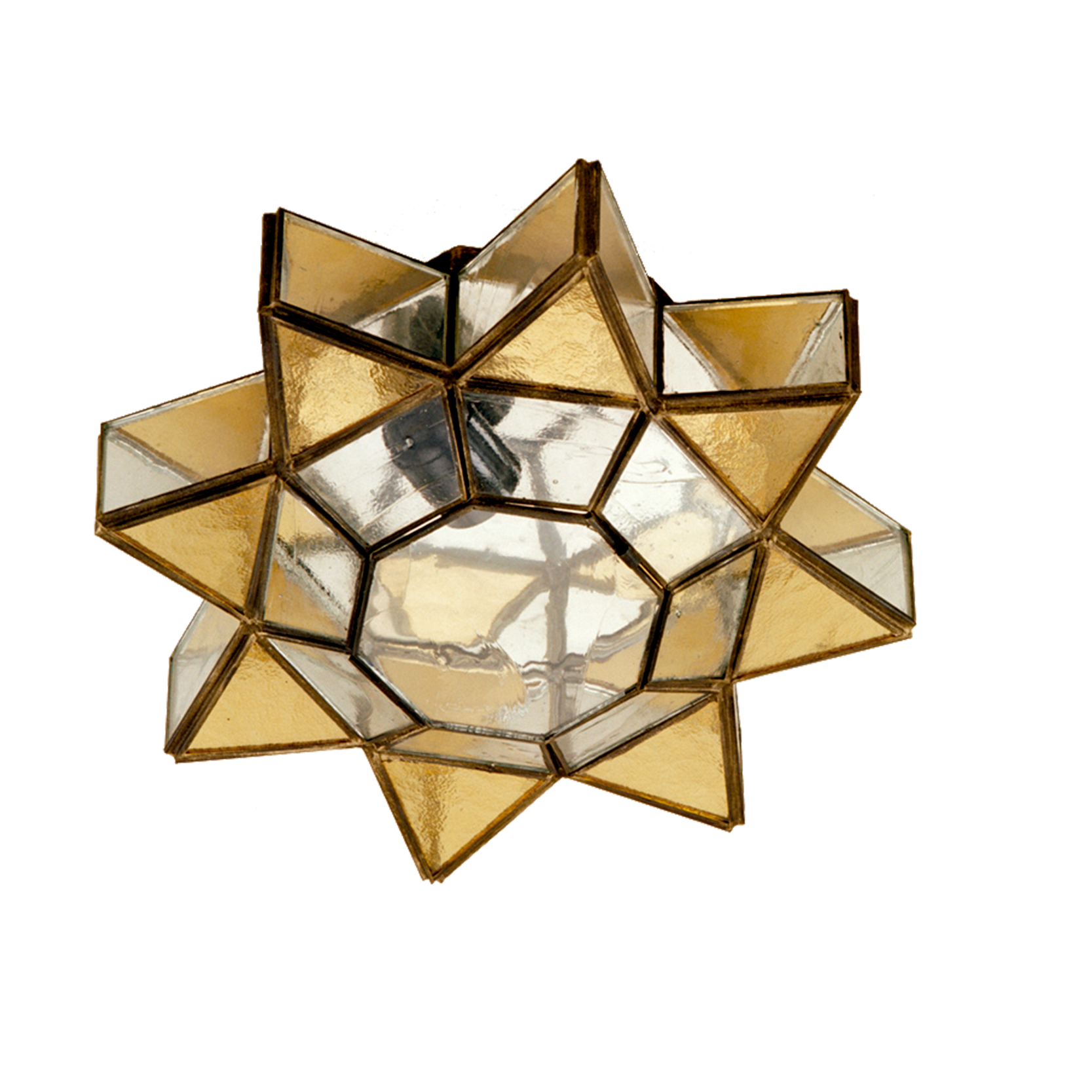 Plafón rústico Ambarina de cuero y ámbar de Fabrilamp, ideal para iluminación interior y decoración del hogar. Diseño artesanal en metal con acabado ámbar, modelo 2.961-AMBAR.