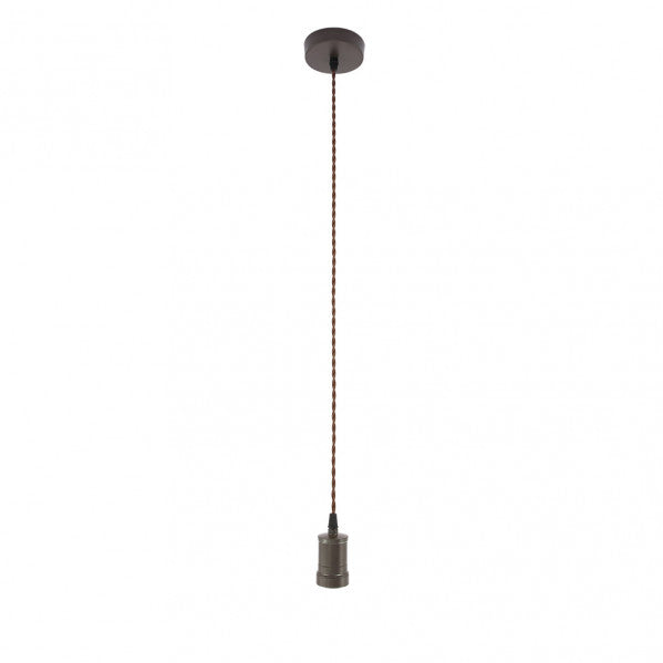 Armazón colgante Puja de Abrila en color marrón, modelo 201191C02 con 1xE27, accesorio de iluminación metálico para decoración interior doméstica, estilo colgante moderno y elegante.