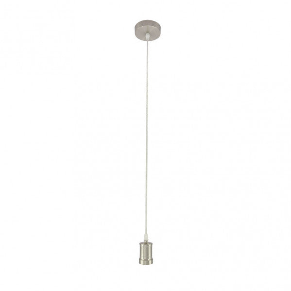 Accesorio colgante Puja 1xE27 en níquel de Abrila (201191C03), diseño moderno de metal para iluminación interior y decoración doméstica con casquillo E27.