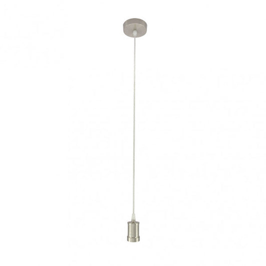 Accesorio colgante Puja 1xE27 en níquel de Abrila (201191C03), diseño moderno de metal para iluminación interior y decoración doméstica con casquillo E27.