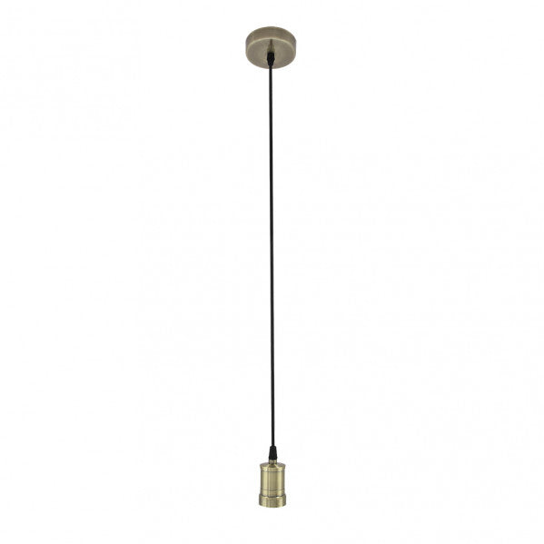 Armazón colgante Puja 1xE27 en cuero y metal de Abrila, modelo 201191C14, lámpara colgante ideal para decoración interior doméstica con diseño elegante y moderno.