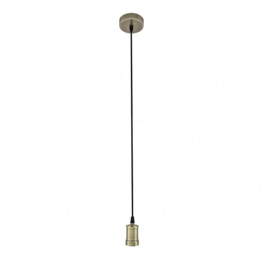 Armazón colgante Puja 1xE27 en cuero y metal de Abrila, modelo 201191C14, lámpara colgante ideal para decoración interior doméstica con diseño elegante y moderno.