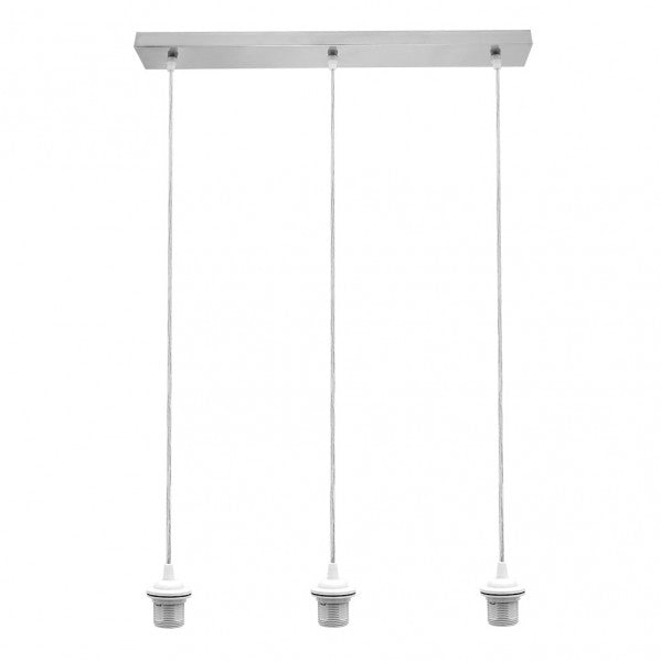 Armazón Regleta NIA 3xE27 en cromo de Abrila para iluminación colgante interior, diseño moderno en metal para decoración doméstica